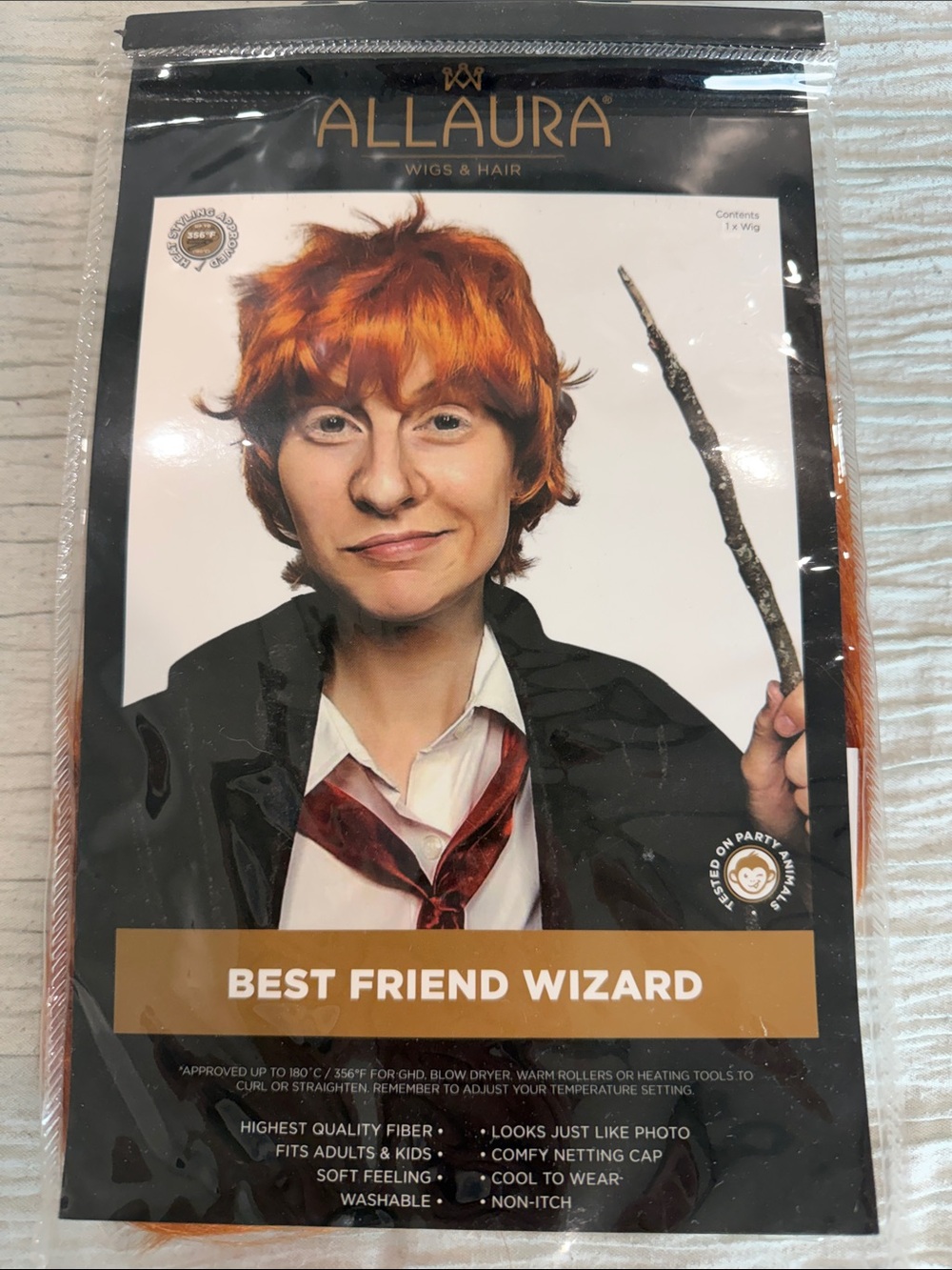 Best Friend Wizard Kids Orange Costume Wig